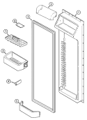 FRESH FOOD INNER DOOR Diagram and Parts List for JSD2574ARW  Jenn-Air Refrigerator