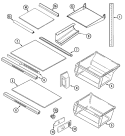 SHELVES & ACCESSORIES Diagram and Parts List for CS23A6DA  Crosley Refrigerator