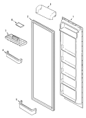 FRESH FOOD INNER DOOR Diagram and Parts List for PSB2352GRW  Maytag Refrigerator