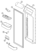 FRESH FOOD INNER DOOR Diagram and Parts List for JSD2388AEW  Jenn-Air Refrigerator