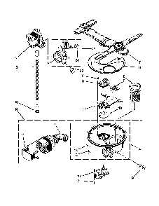 Pump, Washarm And Motor Parts Diagram and Parts List for 66513972K105  Kenmore Dishwasher