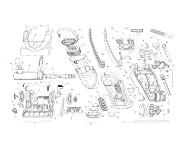 Complete Assembly Diagram and Parts List for U5175-950  Hoover Upright Vacuum
