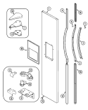 FREEZER OUTER DOOR Diagram and Parts List for GS2124SEDA  Maytag Refrigerator