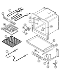 OVEN / BASE Diagram and Parts List for AER2350AMH  Admiral Range