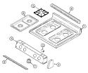 TOP ASSEMBLY Diagram and Parts List for CBR3765AGC  Maytag Range