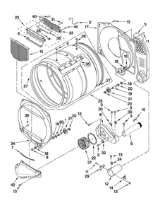 Bulkhead Parts Diagram and Parts List for MDG17MNBGW2  Maytag Dryer