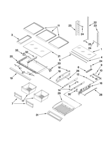 Shelf Parts Diagram and Parts List for AFI2538AES7  Amana Refrigerator