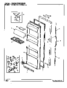 Fresh Food Door Diagram and Parts List for RC20LA-2A-BS01E  Magic Chef Refrigerator