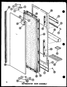Refrigerator Door Assembly Diagram and Parts List for SLDI25F-P7642103W  Amana Refrigerator