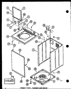 Front Panel Diagram and Parts List for LW3903L-P1122408WL  Amana Washer