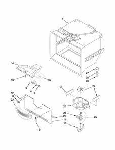 Freezer Liner Parts Diagram and Parts List for GB6525PEAS5  Maytag Refrigerator