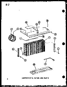 Evaporator & Action Air Parts Diagram and Parts List for 218-5K P67535-7R Amana Air Conditioner