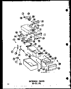 Interior Parts 20 Cu. Ft. Diagram and Parts List for T16J-P60236-9W  Amana Refrigerator