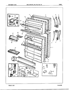 Doors Diagram and Parts List for 21564B  Admiral Refrigerator