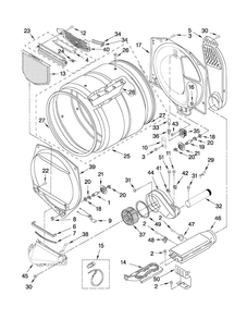 Bulkhead Parts Diagram and Parts List for MEDX700XW0  Maytag Dryer