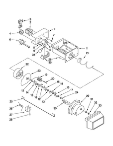 Motor And Ice Container Parts Diagram and Parts List for MSD2242VES03  Maytag Refrigerator