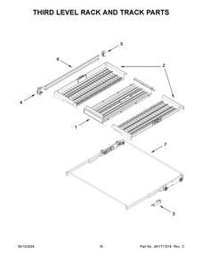 Third Level Rack And Track Parts Diagram and Parts List for JDAF3924RX0  Jenn-Air Dishwasher