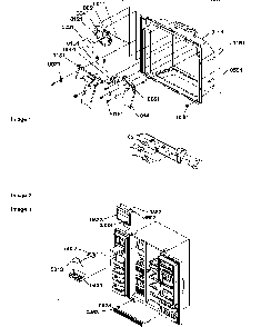 Ice & Water Cavity, Electronic Bracket & Toe Grille Diagram and Parts List for SRD325S5E-P1307201WE  Amana Refrigerator