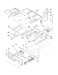Shelf Parts Diagram and Parts List for MFX2571XEM2  Maytag Refrigerator