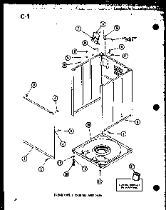 Front Panel Diagram and Parts List for TAA200 P75751-13W Amana Washer