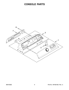 Console Parts Diagram and Parts List for MVW7232HC1  Maytag Washer