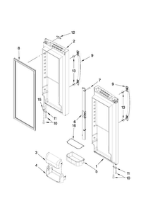 Refrigerator Door Parts Diagram and Parts List for AFD2535DEW7  Amana Refrigerator
