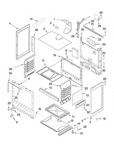 Chassis Parts Diagram and Parts List for AGR3311WDW1  Amana Range