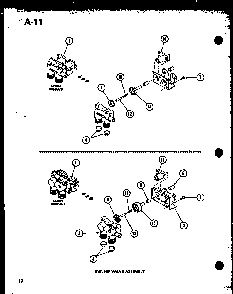 Mixing Valve Assembly Diagram and Parts List for TAA200 P75751-13W Amana Washer