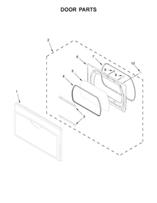 Door Parts Diagram and Parts List for MGDB765FW0  Maytag Dryer
