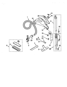 Hose And Attachments Diagram and Parts List for 11620512001  Kenmore Canister Vacuum