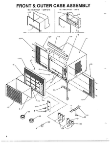 Front And Outer Case Diagram and Parts List for 5792  Amana Air Conditioner