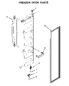 Freezer Door Parts Diagram and Parts List for 1064641173711  Kenmore Refrigerator