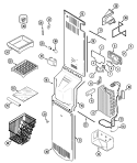 FREEZER COMPARTMENT Diagram and Parts List for PSB2352GRW  Maytag Refrigerator