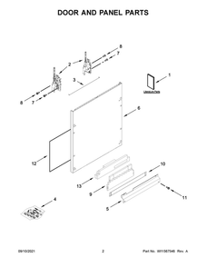 Door And Panel Parts Diagram and Parts List for JDPSS245LX0  Maytag Dishwasher