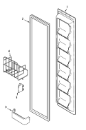 Part Location Diagram of 61003775 Whirlpool Front Door Shelf