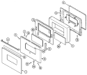 DOOR Diagram and Parts List for CGW3330ADB  Magic Chef Wall Oven
