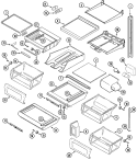 SHELVES & ACCESSORIES Diagram and Parts List for GS2728EEDW  Maytag Refrigerator