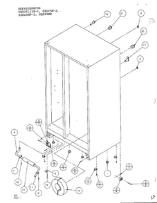 Refrigerator/drain And Rollers Diagram and Parts List for SXD25MP-2  Amana Refrigerator