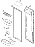 FRESH FOOD INNER DOOR Diagram and Parts List for KFU5755  Maytag Refrigerator