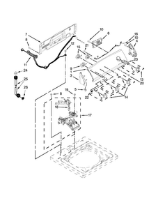 Controls And Water Inlet Parts Diagram and Parts List for 7MMVWC320BW0  Maytag Washer