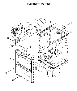 Cabinet parts Diagram and Parts List for MED7230HC1  Maytag Dryer
