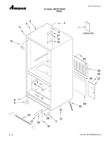 Cabinet Parts Diagram and Parts List for ABB1921WEW0  Amana Refrigerator