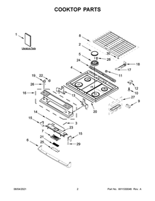 Cooktop Parts Diagram and Parts List for MGS8800FZ2  Maytag Range
