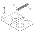 Part Location Diagram of WP74009592 Whirlpool Range Surface Burner Knob
