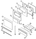 DOOR / DRAWER Diagram and Parts List for CES3760AAW  Magic Chef Range