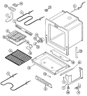 OVEN / BASE Diagram and Parts List for CES3760AAW  Magic Chef Range