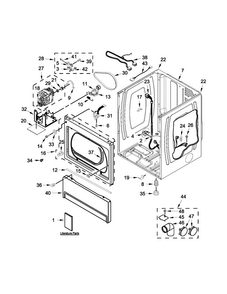 Lower Cabinet And Front Panel Parts Diagram and Parts List for MLE27PDBZW0  Maytag Dryer