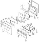 DOOR / DRAWER Diagram and Parts List for CES1350AAH  Magic Chef Range