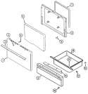 DOOR / DRAWER Diagram and Parts List for CES1110AAH  Magic Chef Range