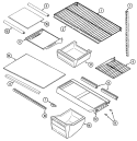 SHELVES & ACCESSORIES Diagram and Parts List for GT1724NDEW  Amana Refrigerator